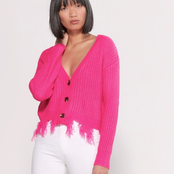 SOLD Distressed Button up Sweater - Picture 2 of 6